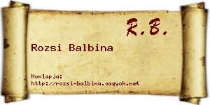 Rozsi Balbina névjegykártya